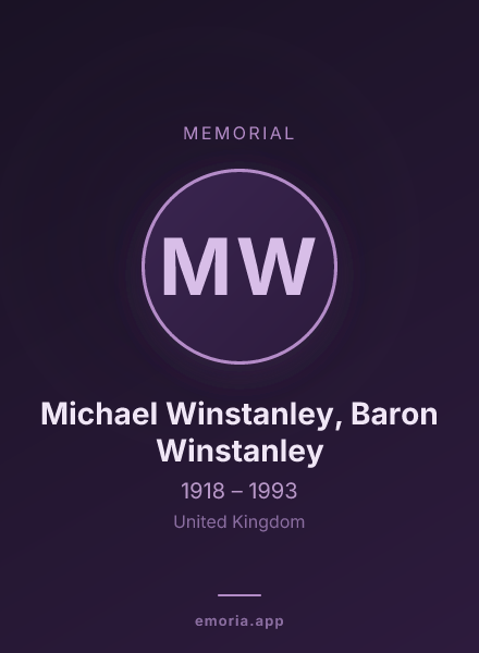 Memorial portrait of Michael Winstanley, Baron Winstanley