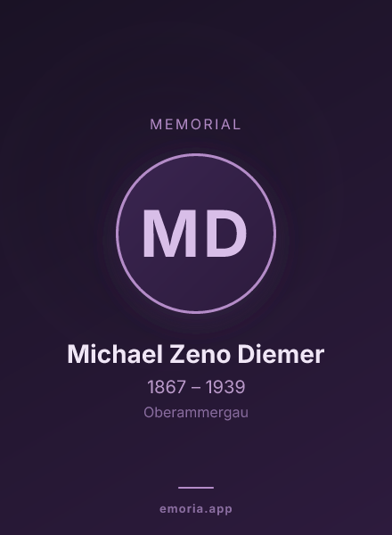 Memorial portrait of Michael Zeno Diemer