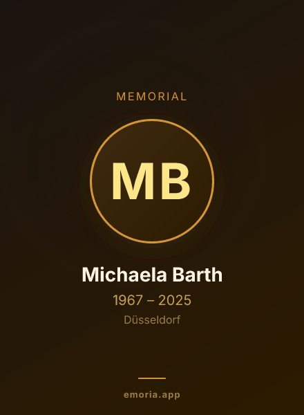Memorial portrait of Michaela Barth