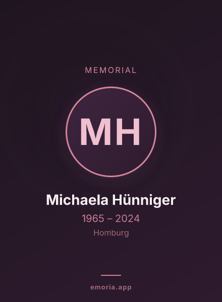 Memorial portrait of Michaela Hünniger