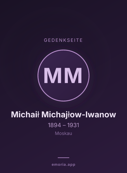 Gedenkportrait von Michaił Michajłow-Iwanow