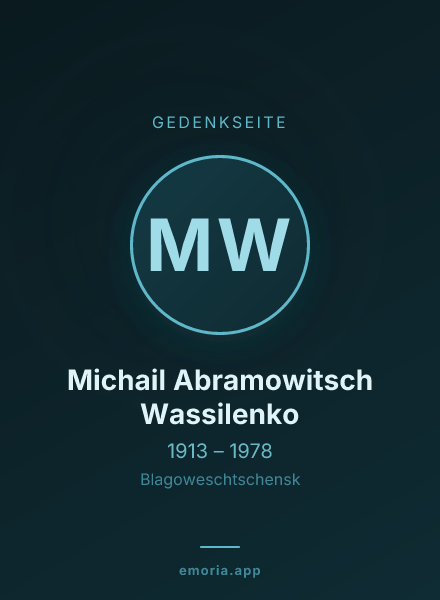 Gedenkportrait von Michail Abramowitsch Wassilenko