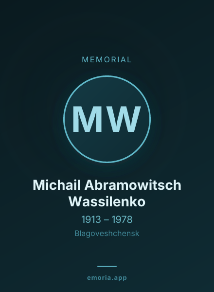 Memorial portrait of Michail Abramowitsch Wassilenko