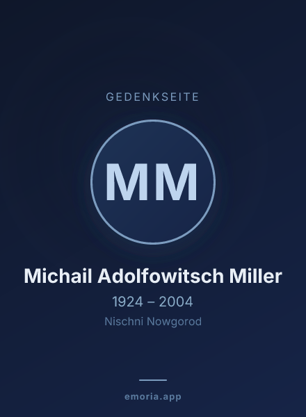 Gedenkportrait von Michail Adolfowitsch Miller