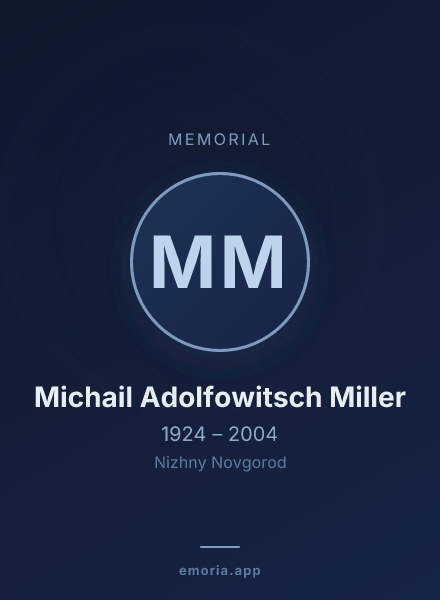 Memorial portrait of Michail Adolfowitsch Miller