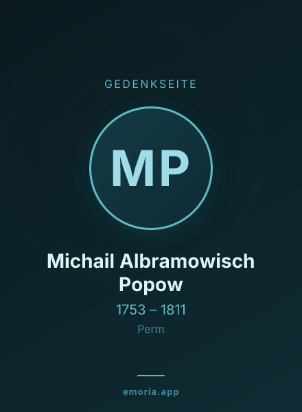 Gedenkportrait von Michail Albramowisch Popow