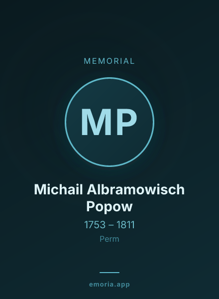 Memorial portrait of Michail Albramowisch Popow