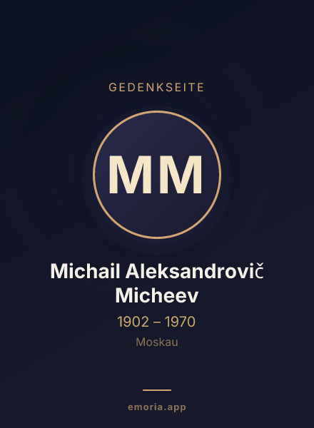 Gedenkportrait von Michail Aleksandrovič Micheev