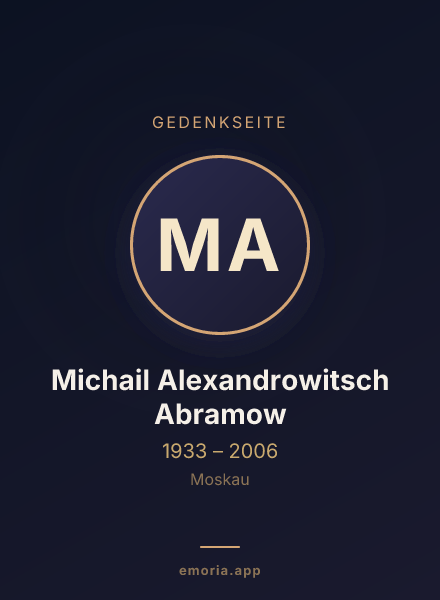 Gedenkportrait von Michail Alexandrowitsch Abramow