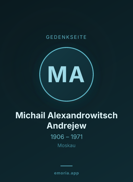 Gedenkportrait von Michail Alexandrowitsch Andrejew