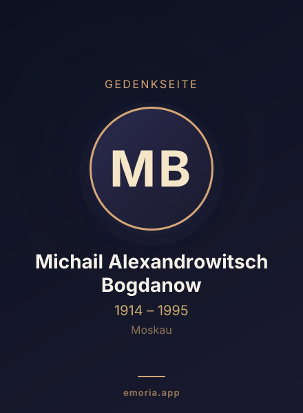Gedenkportrait von Michail Alexandrowitsch Bogdanow