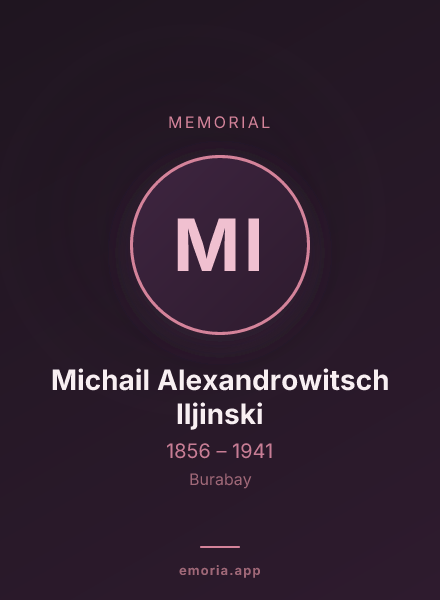 Memorial portrait of Michail Alexandrowitsch Iljinski