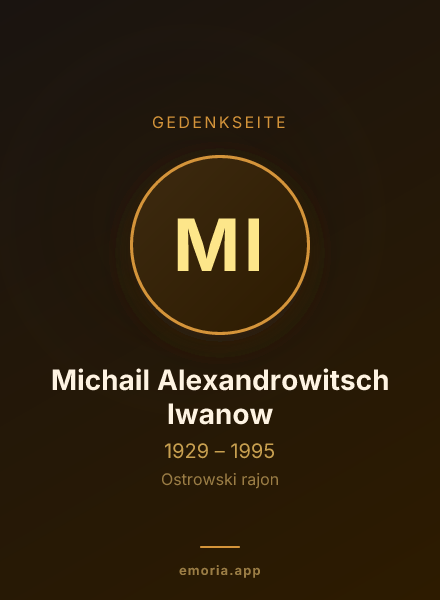 Gedenkportrait von Michail Alexandrowitsch Iwanow