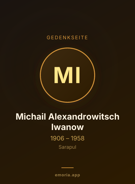 Gedenkportrait von Michail Alexandrowitsch Iwanow