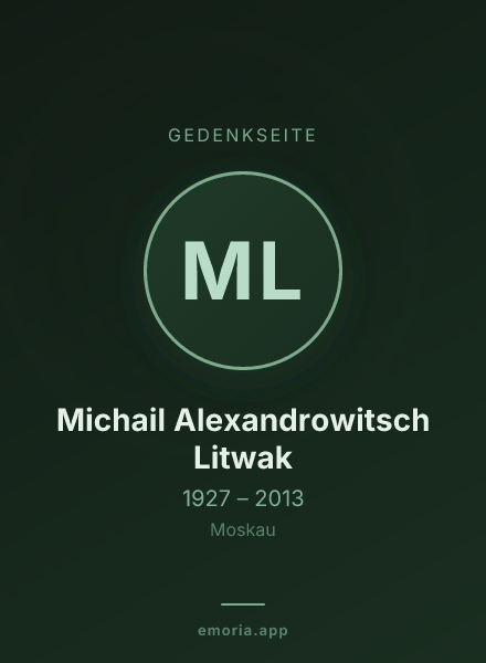 Gedenkportrait von Michail Alexandrowitsch Litwak