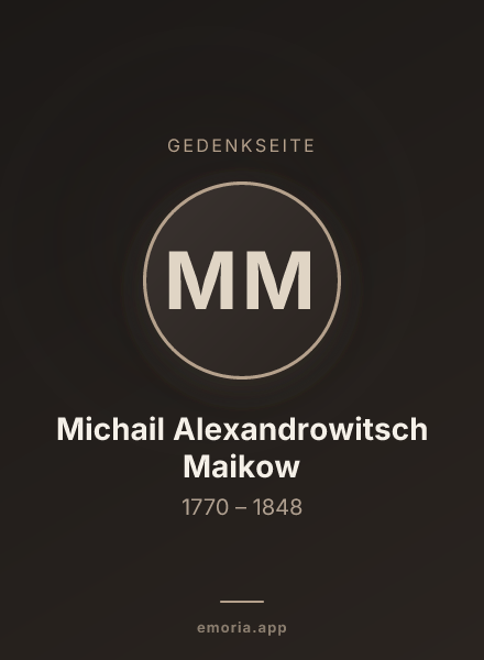 Gedenkportrait von Michail Alexandrowitsch Maikow
