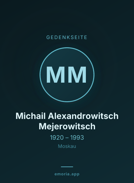Gedenkportrait von Michail Alexandrowitsch Mejerowitsch