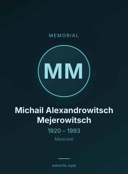 Memorial portrait of Michail Alexandrowitsch Mejerowitsch