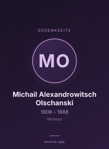 Gedenkportrait von Michail Alexandrowitsch Olschanski