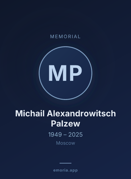 Memorial portrait of Michail Alexandrowitsch Palzew