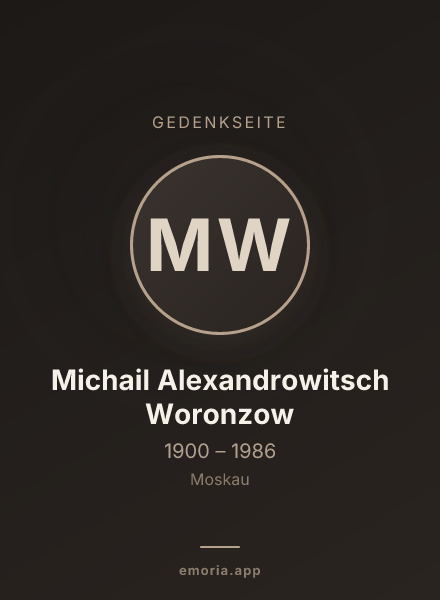 Gedenkportrait von Michail Alexandrowitsch Woronzow