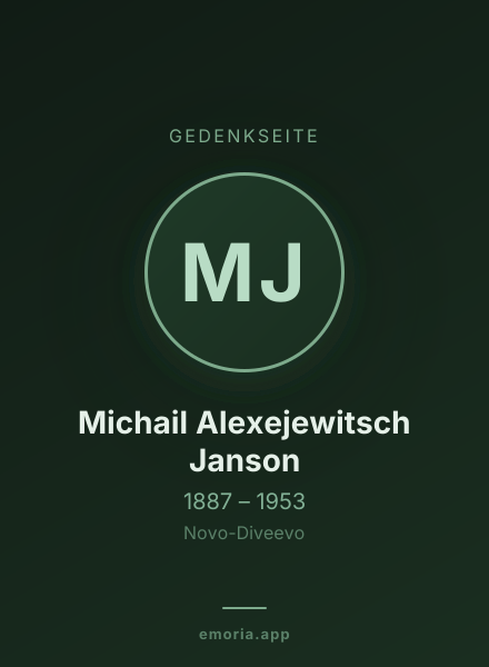 Gedenkportrait von Michail Alexejewitsch Janson