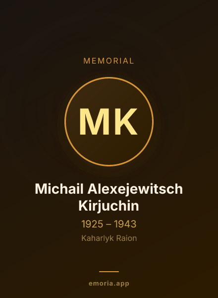 Memorial portrait of Michail Alexejewitsch Kirjuchin