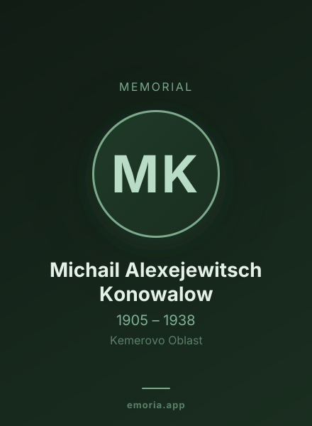 Memorial portrait of Michail Alexejewitsch Konowalow