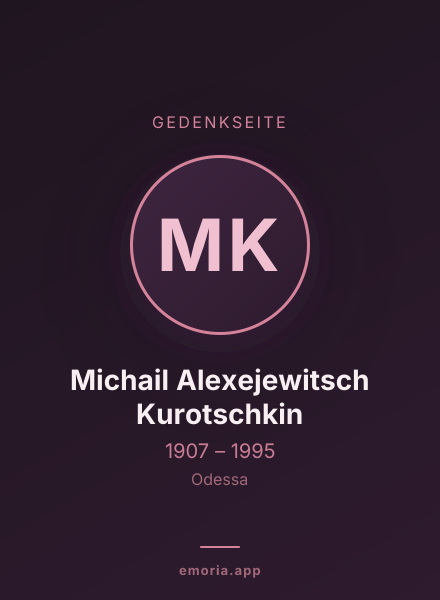Gedenkportrait von Michail Alexejewitsch Kurotschkin