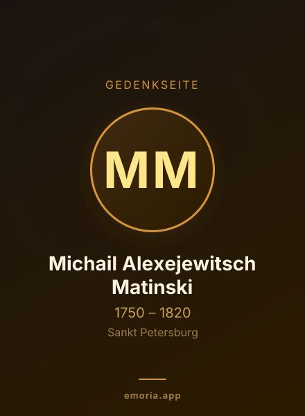 Gedenkportrait von Michail Alexejewitsch Matinski