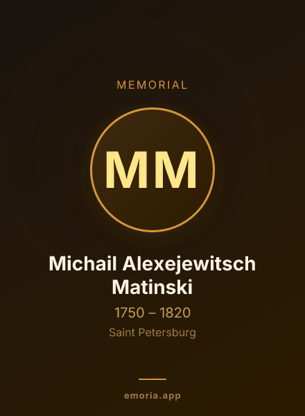 Memorial portrait of Michail Alexejewitsch Matinski
