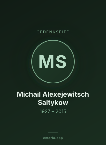 Gedenkportrait von Michail Alexejewitsch Saltykow