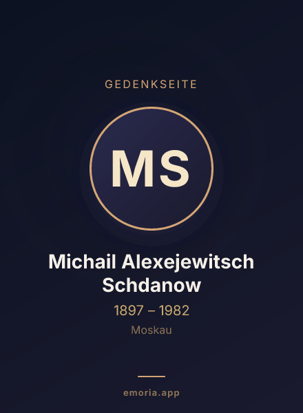 Gedenkportrait von Michail Alexejewitsch Schdanow
