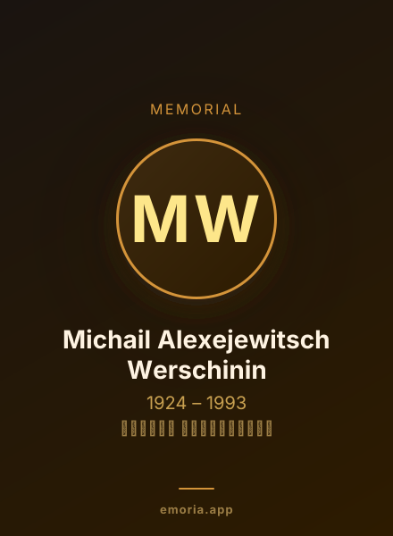 Memorial portrait of Michail Alexejewitsch Werschinin