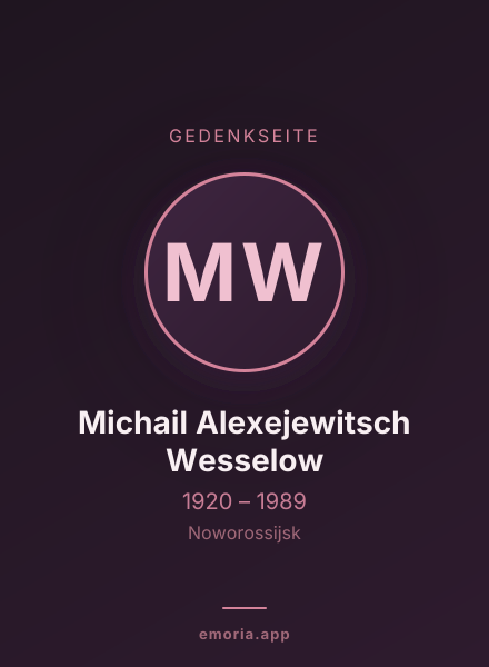 Gedenkportrait von Michail Alexejewitsch Wesselow