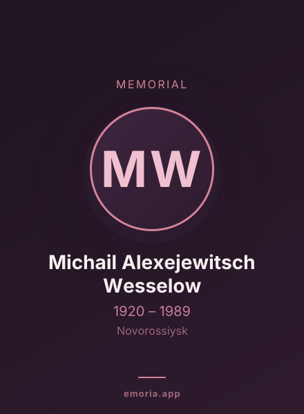 Memorial portrait of Michail Alexejewitsch Wesselow