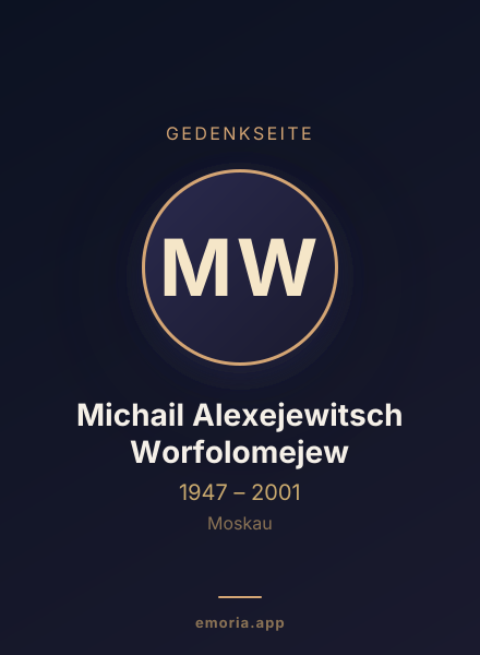 Gedenkportrait von Michail Alexejewitsch Worfolomejew