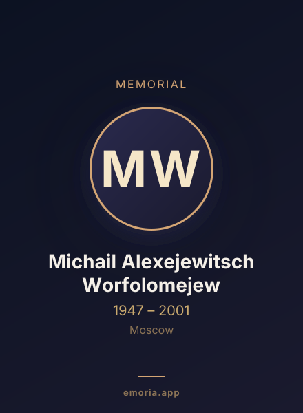 Memorial portrait of Michail Alexejewitsch Worfolomejew