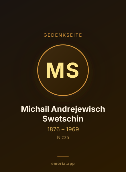Gedenkportrait von Michail Andrejewisch Swetschin
