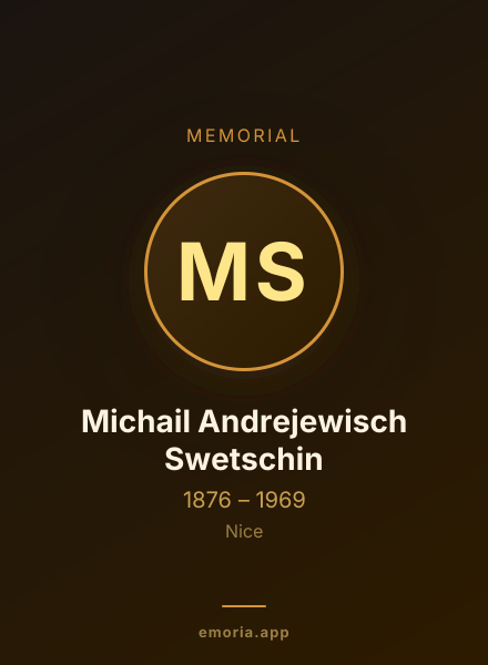 Memorial portrait of Michail Andrejewisch Swetschin