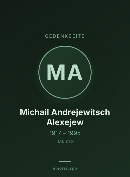 Gedenkportrait von Michail Andrejewitsch Alexejew