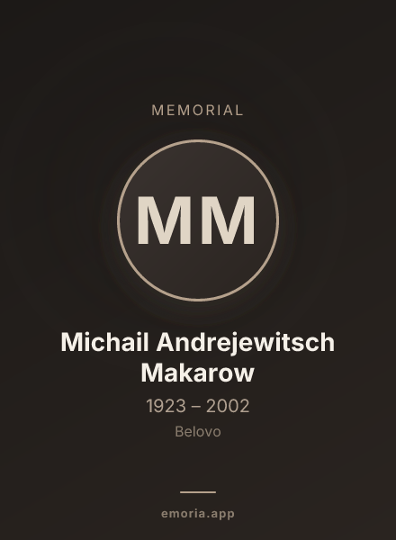 Memorial portrait of Michail Andrejewitsch Makarow
