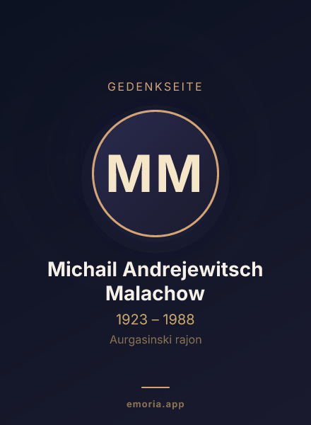 Gedenkportrait von Michail Andrejewitsch Malachow