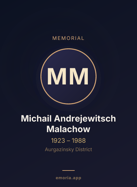 Memorial portrait of Michail Andrejewitsch Malachow