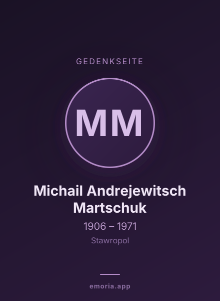 Gedenkportrait von Michail Andrejewitsch Martschuk