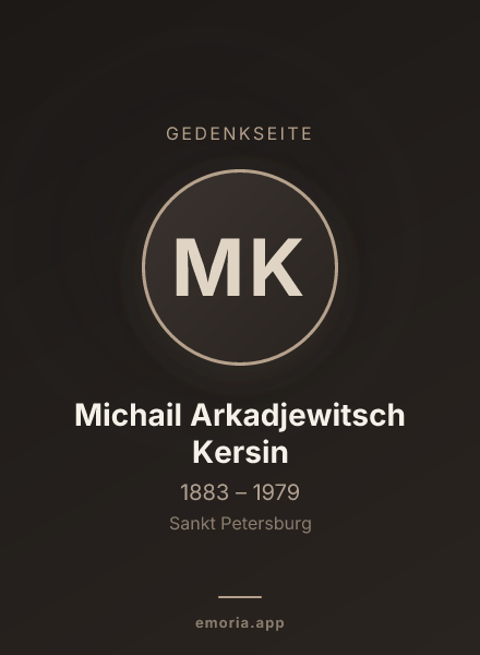 Gedenkportrait von Michail Arkadjewitsch Kersin