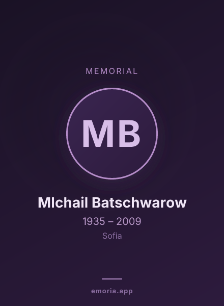 Memorial portrait of MIchail Batschwarow