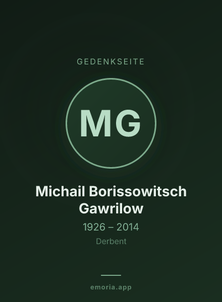 Gedenkportrait von Michail Borissowitsch Gawrilow