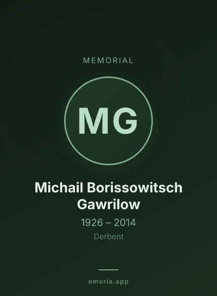Memorial portrait of Michail Borissowitsch Gawrilow