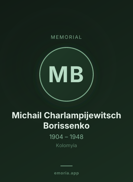 Memorial portrait of Michail Charlampijewitsch Borissenko